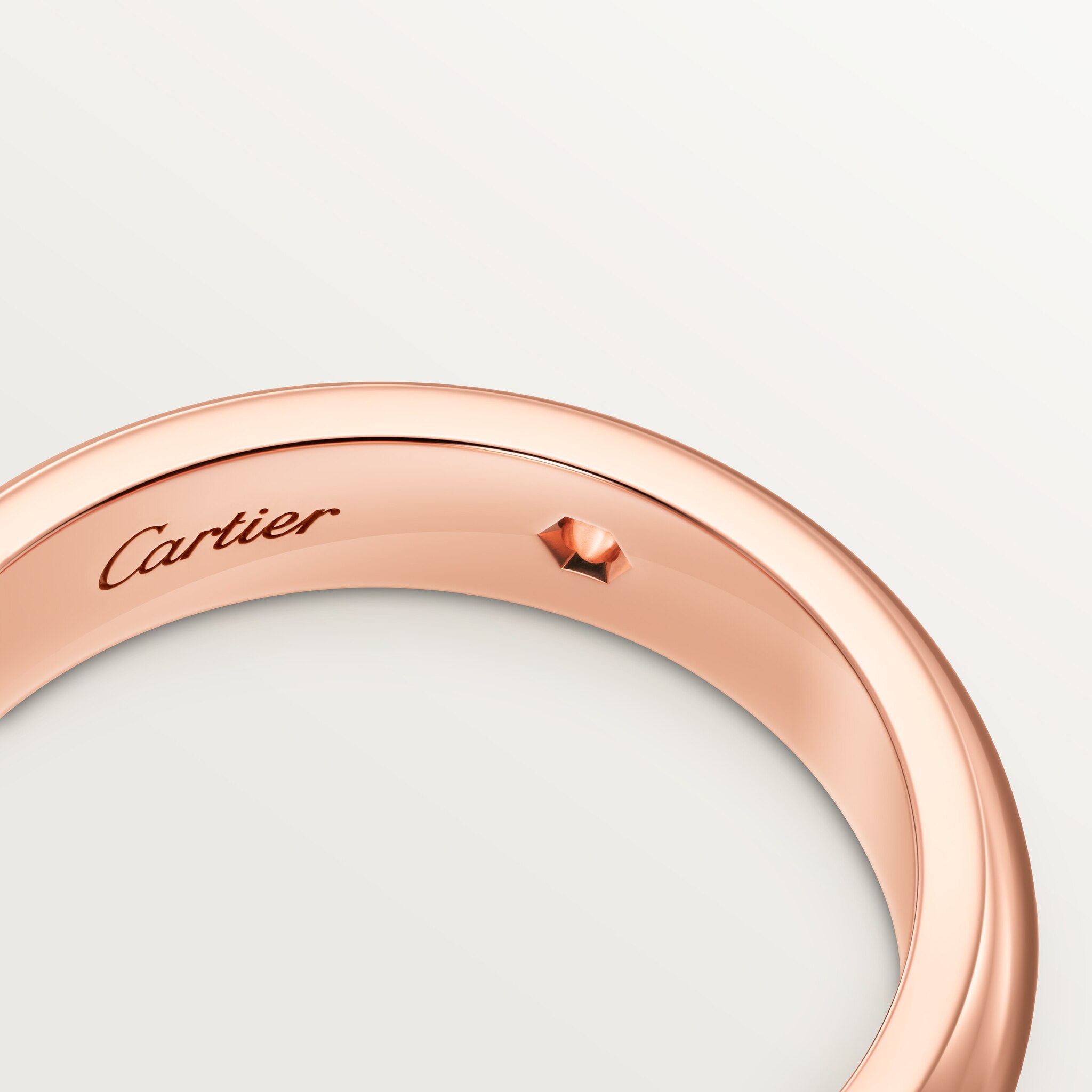 C 드 까르띠에 웨딩 링, 폭 4mm, 다이아몬드 1개