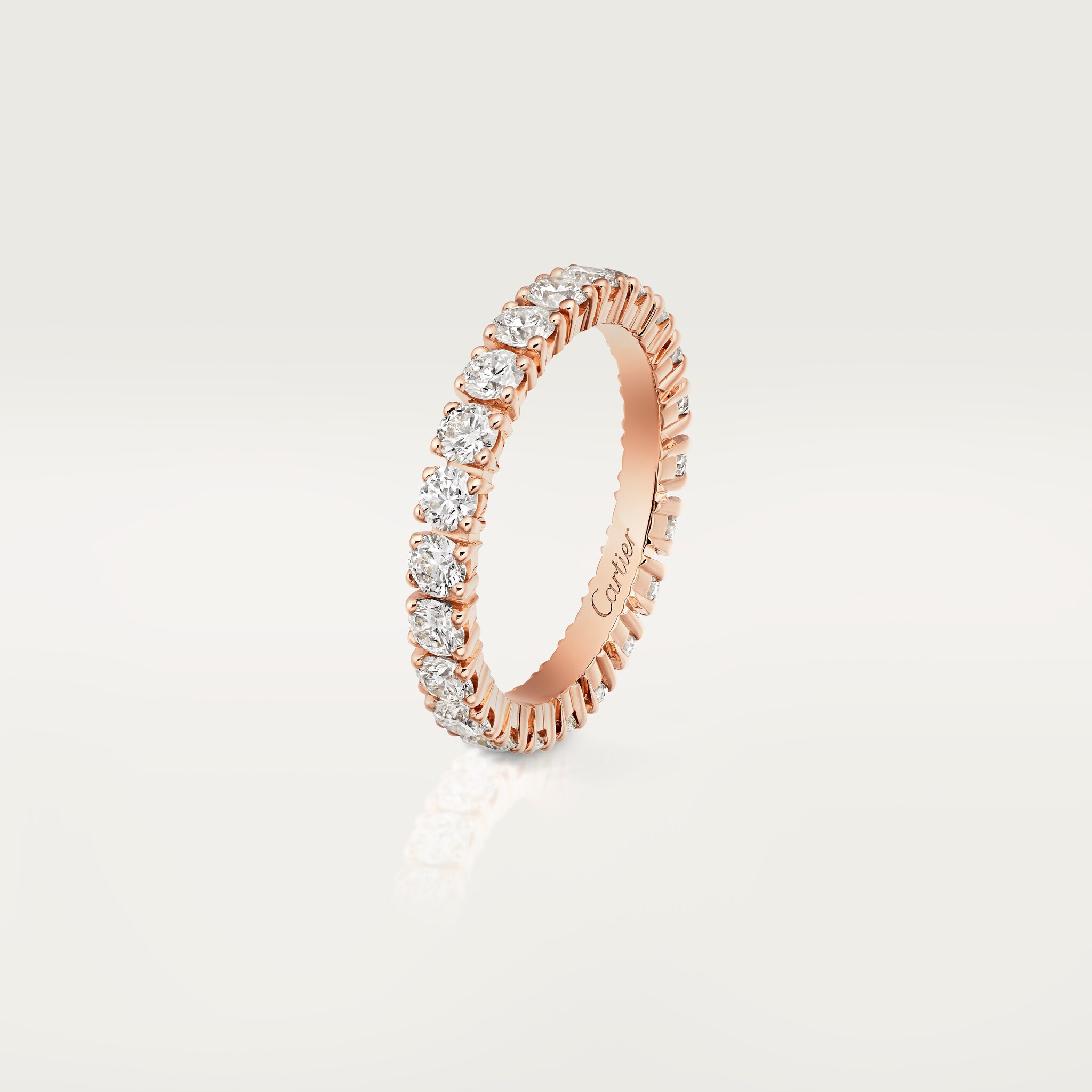 까르띠에 데스티네 웨딩 링, 폭 3.3mm, 파베 세팅 