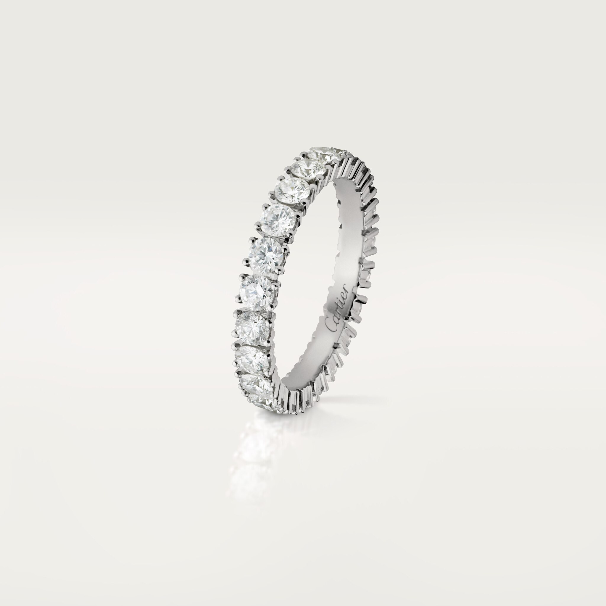까르띠에 데스티네 웨딩 링, 폭 3.3mm, 파베 세팅 