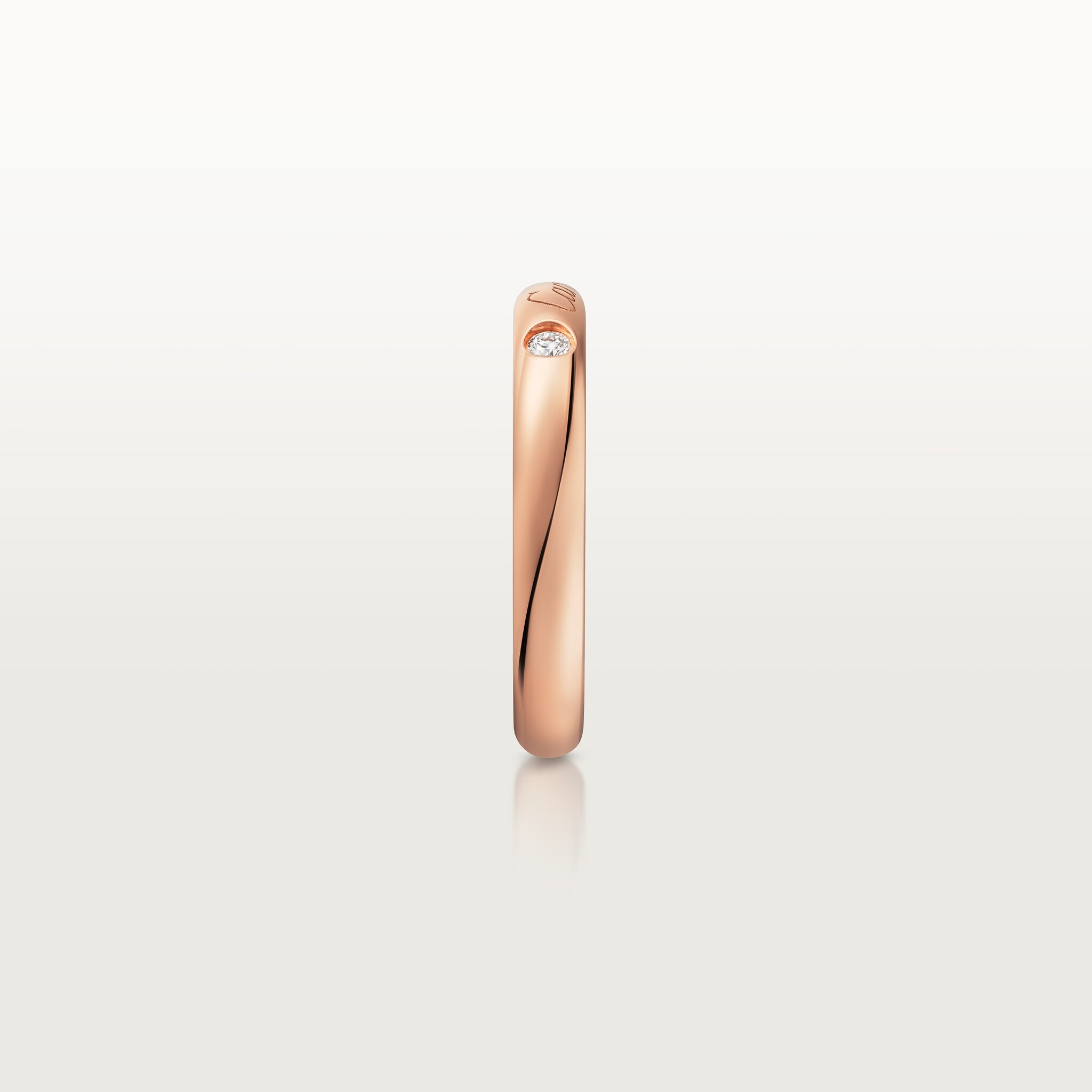 C 드 까르띠에 웨딩 링, 폭 3mm, 다이아몬드 1개, 이미지 5