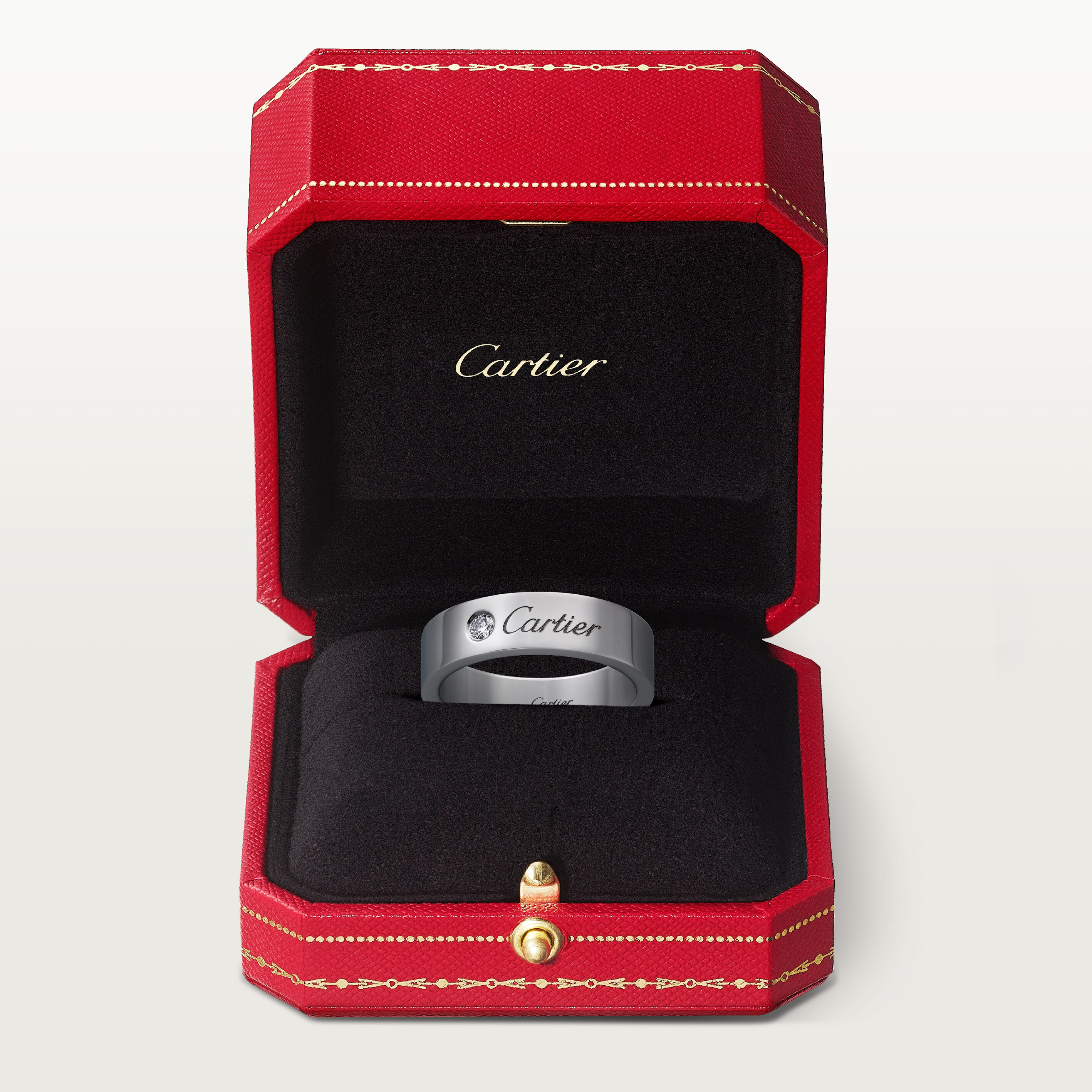 C 드 까르띠에 웨딩 링, 폭 5mm, 다이아몬드 1개, 이미지 6