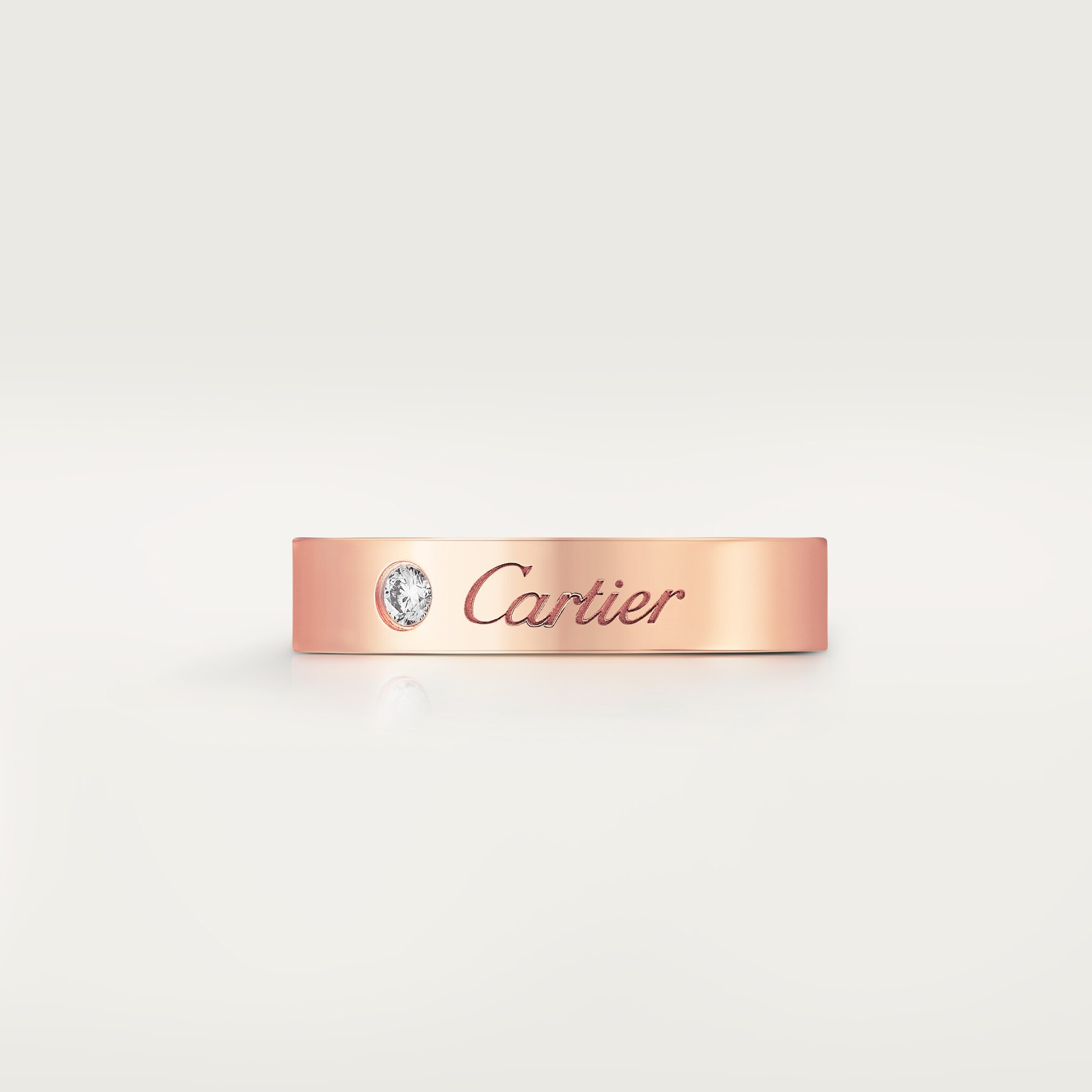 C 드 까르띠에 웨딩 링, 폭 4mm, 다이아몬드 1개, 이미지 5