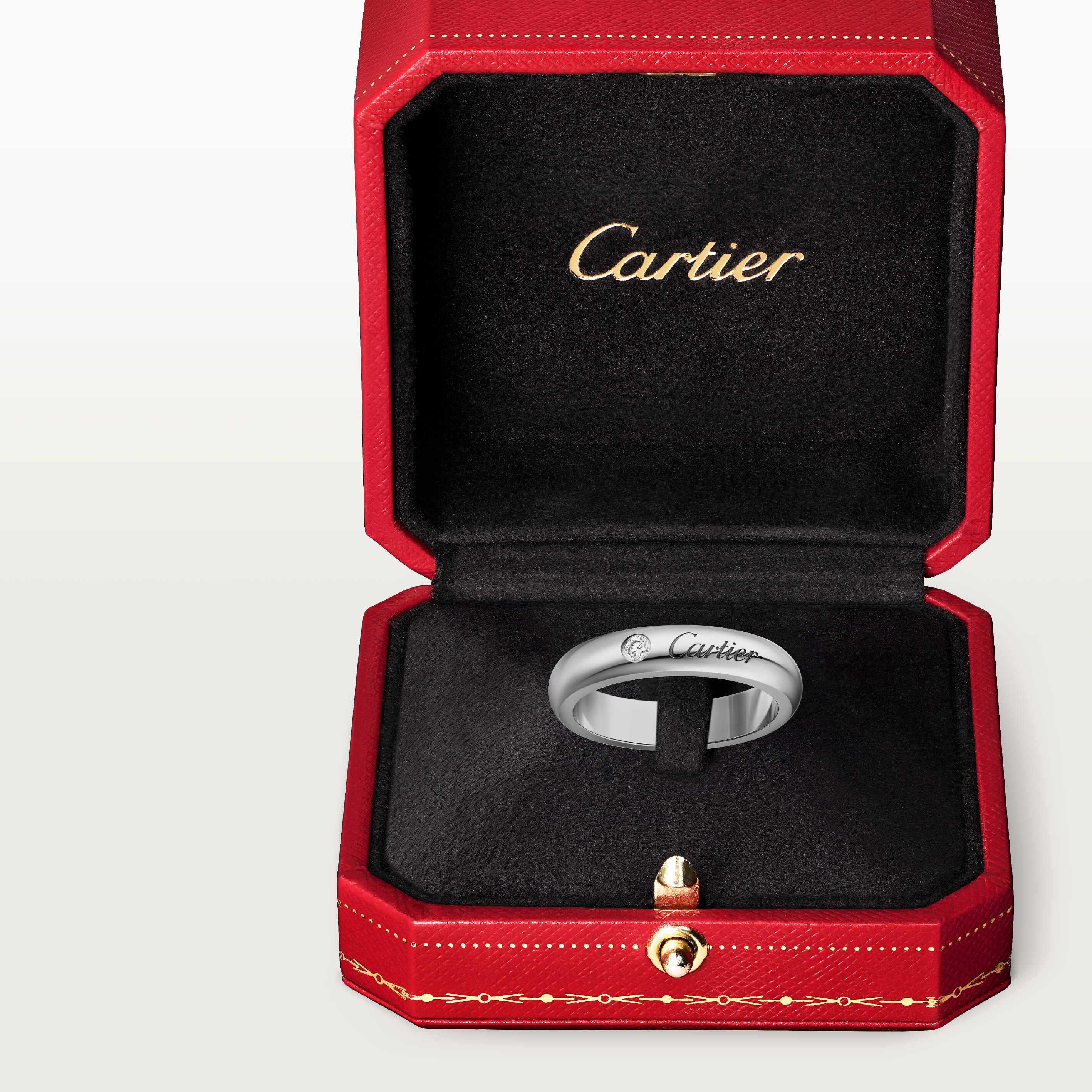 C 드 까르띠에 웨딩 링, 폭 4mm, 다이아몬드 1개, 이미지 8
