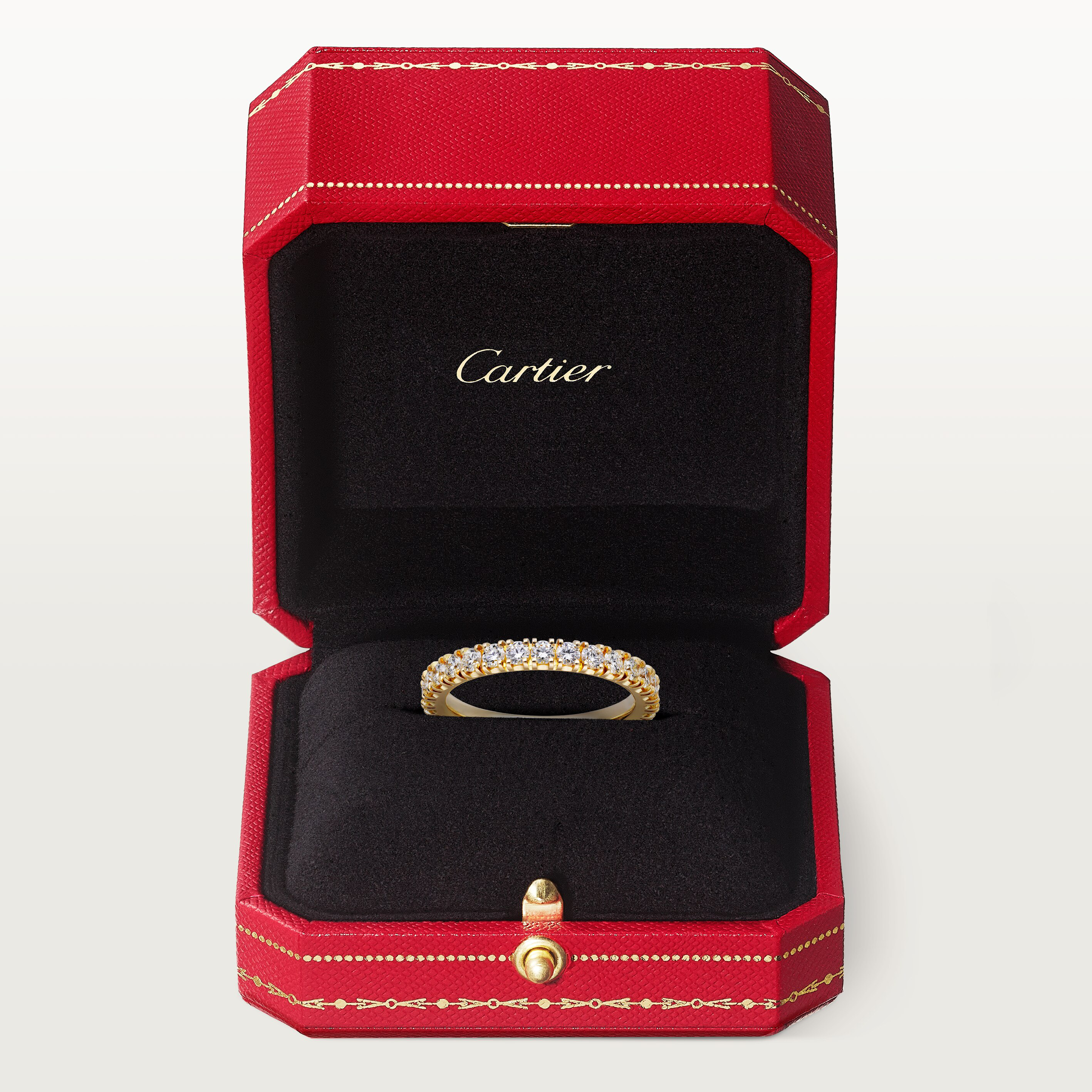 에땅셀 드 까르띠에 웨딩 링, 폭 2.6mm, 파베 세팅