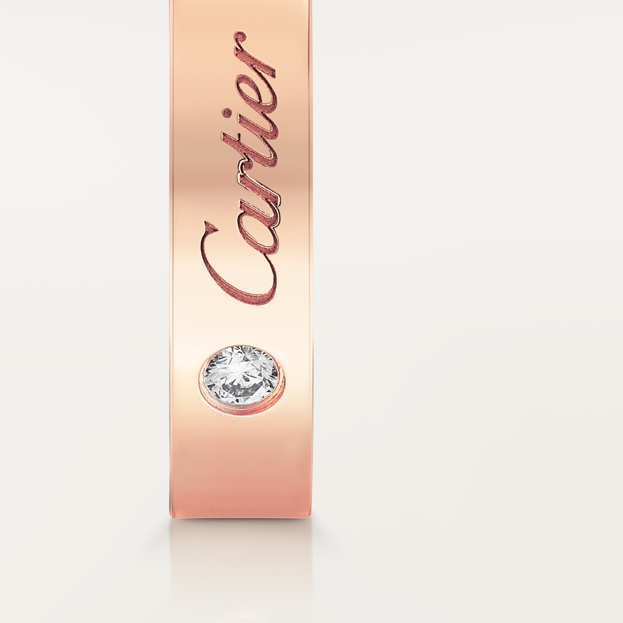C 드 까르띠에 웨딩 링, 폭 4mm, 다이아몬드 1개