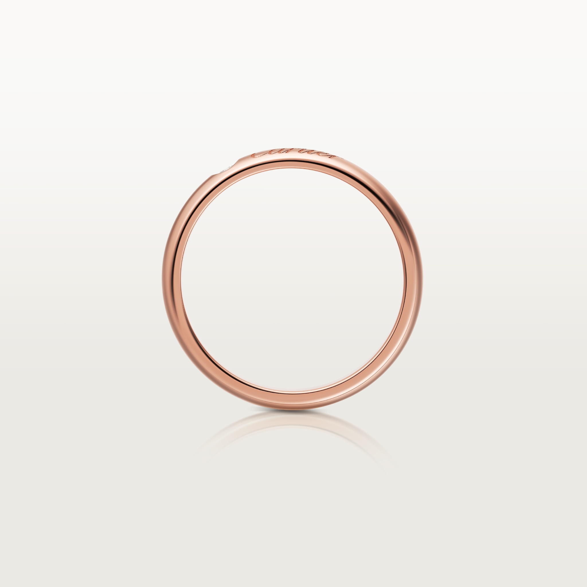 C 드 까르띠에 웨딩 링, 폭 3mm, 다이아몬드 1개