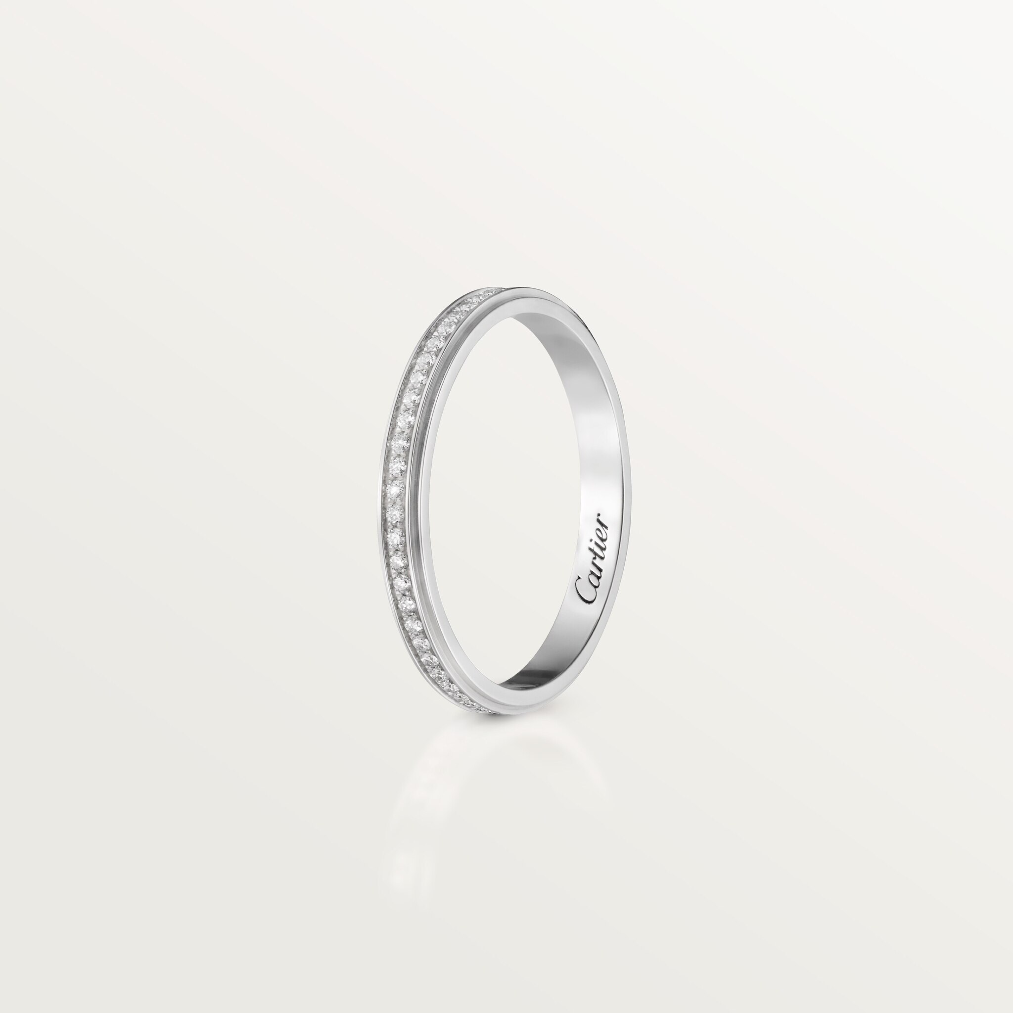 까르띠에 다무르 웨딩 링, 폭 2.3mm, 파베 세팅