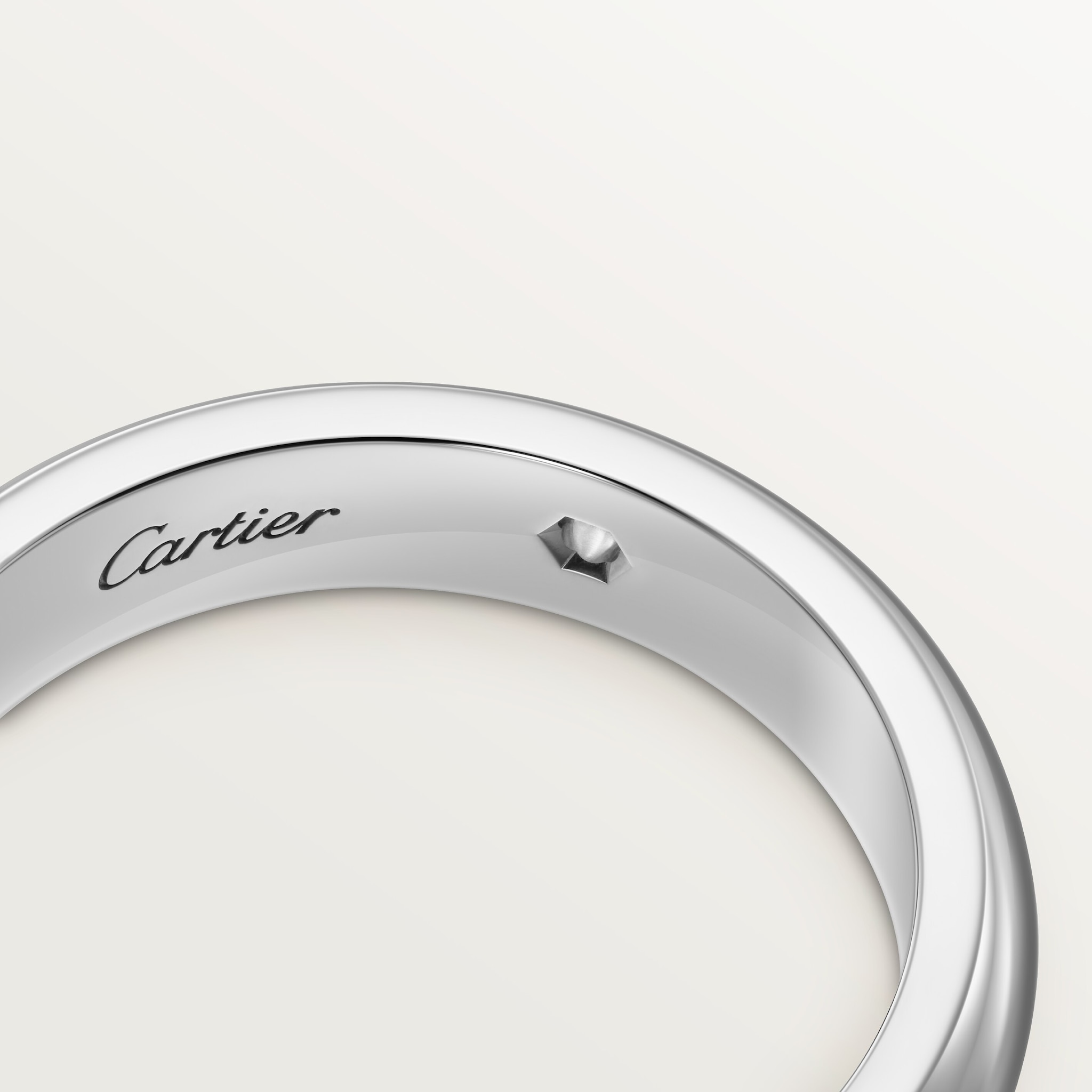 C 드 까르띠에 웨딩 링, 폭 4mm, 다이아몬드 1개, 이미지 5