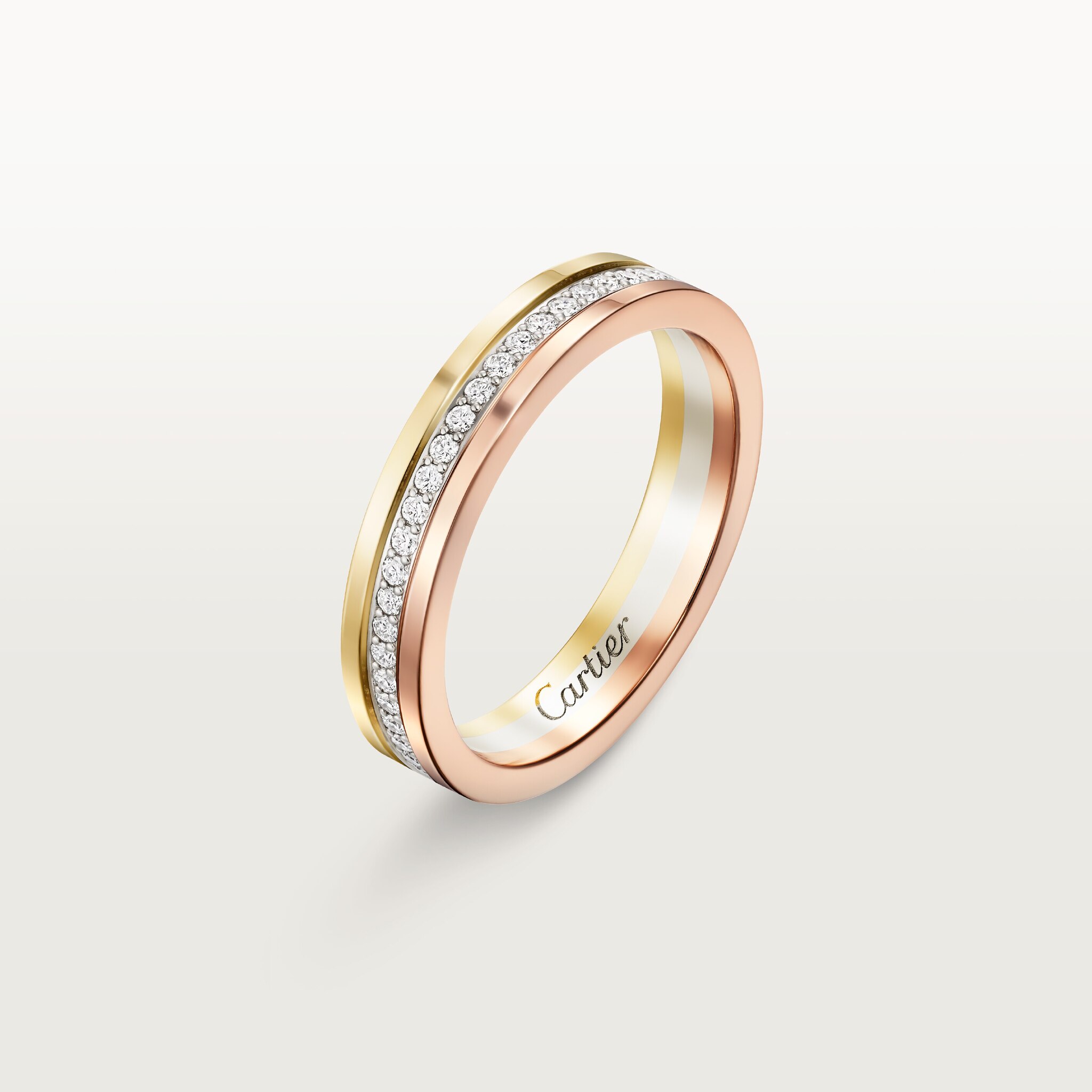방돔 루이 까르띠에 웨딩 링, 폭 3.5mm, 파베 세팅